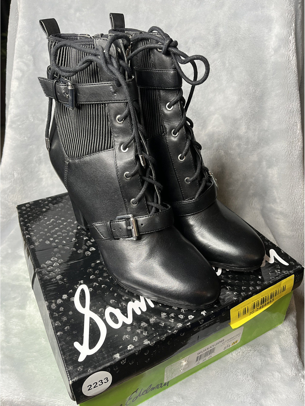 NWT Sam Edelman Women's Black/Skylar Leather Boot Size 8.5